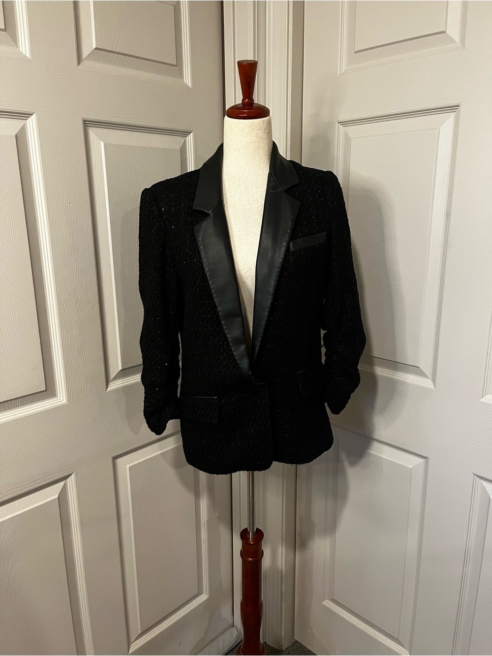 Generation Love Lexi Vegan Leather Sequin Black Jacket Size Small